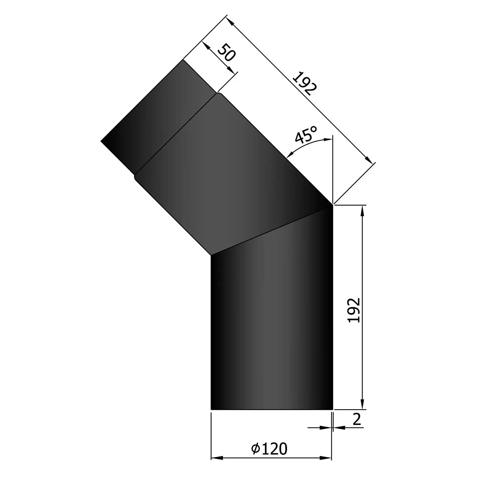 Bøjning 45° Ø120 mm