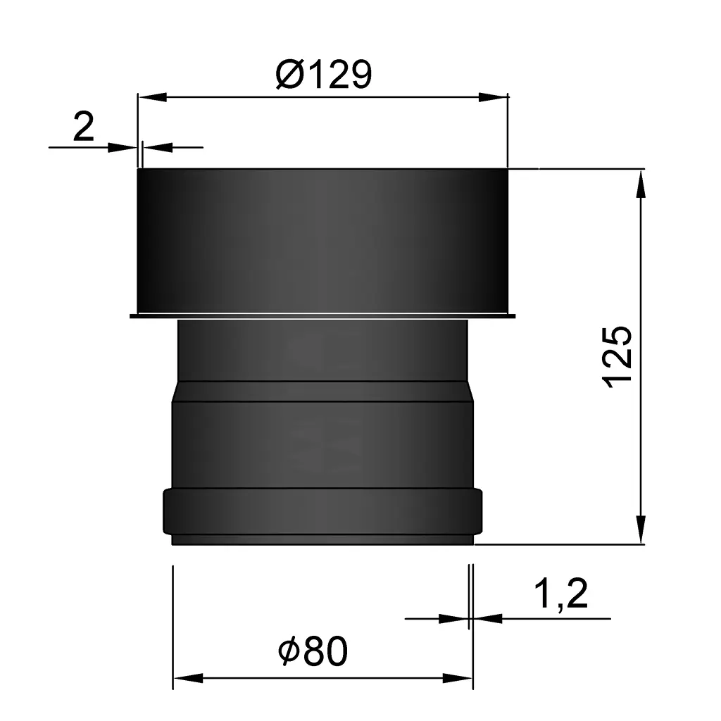 TermaTech, Kobling 80/130 udv. Ø80/129mm