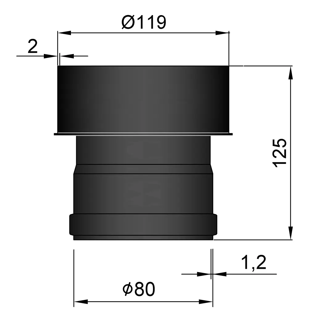 TermaTech Kobling 80/120 udv. Ø80/119mm.