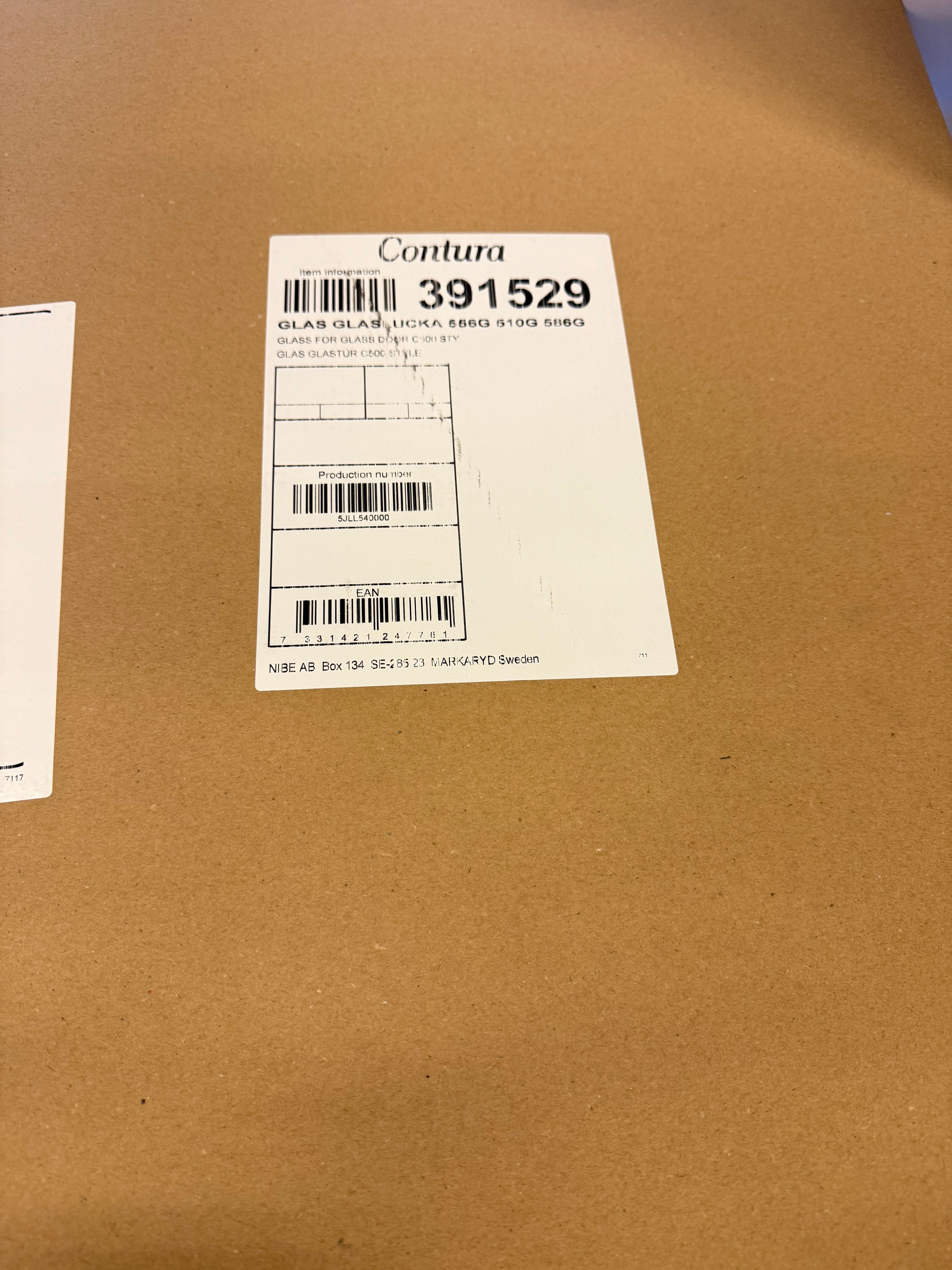 Lågeglas til glaslåge Contura 500G Style