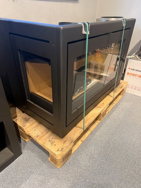 Meteor pejseindsats 550-850 med fast sideglas/venstre side - fejlbestilling - ikke brugt!