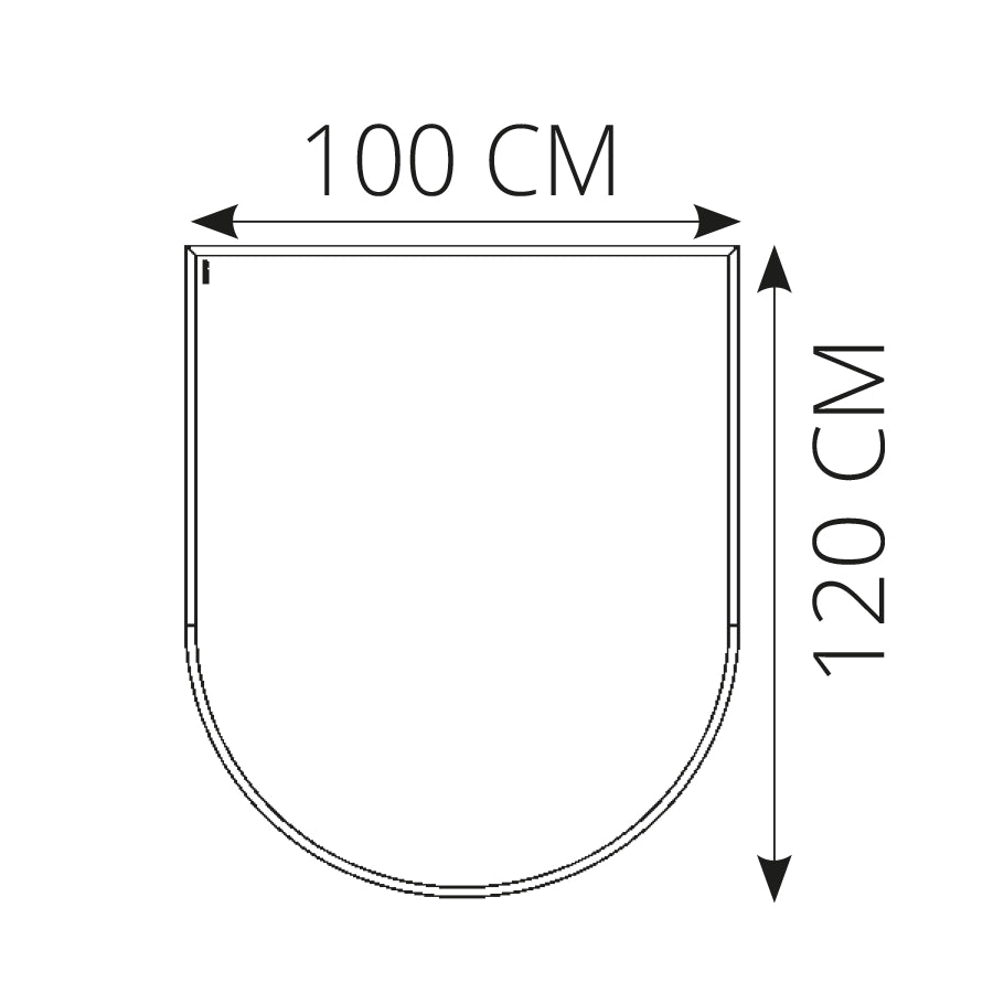 Morsø glasgulvplade - halvcirkel m/logo 100x120 cm