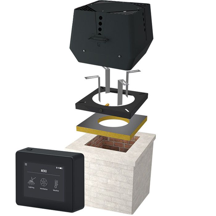 Exodraft pakke nr 2 muret skorsten RSV 009