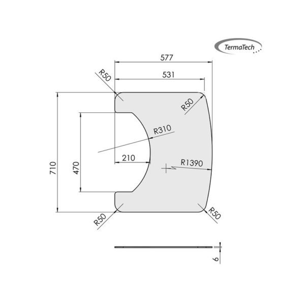 Formstøbt glasplade TT10/TT20/TT21