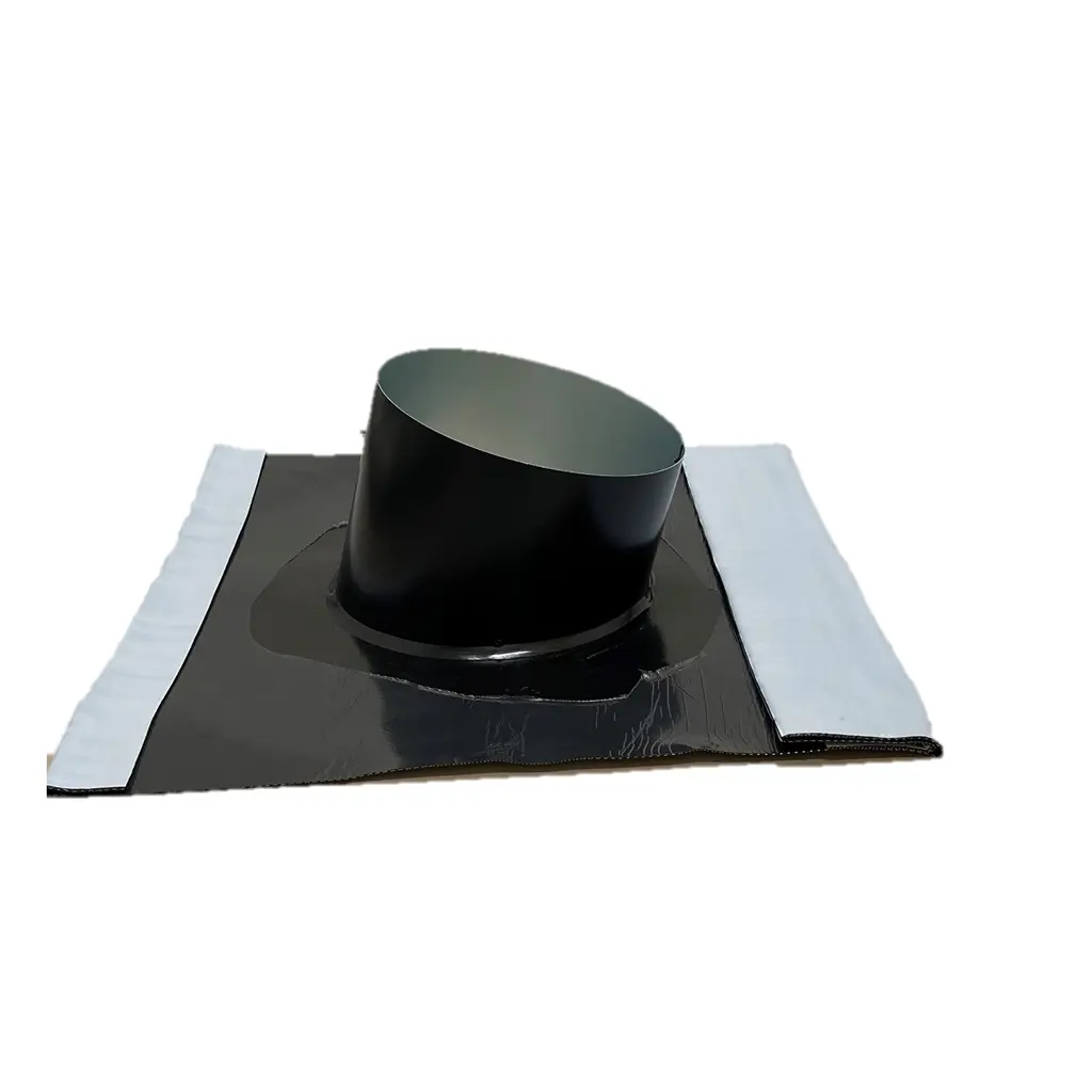 Flex-inddækning Ø300mm med cylinder formet kegle 15° Sort FastFlash – formbar flange