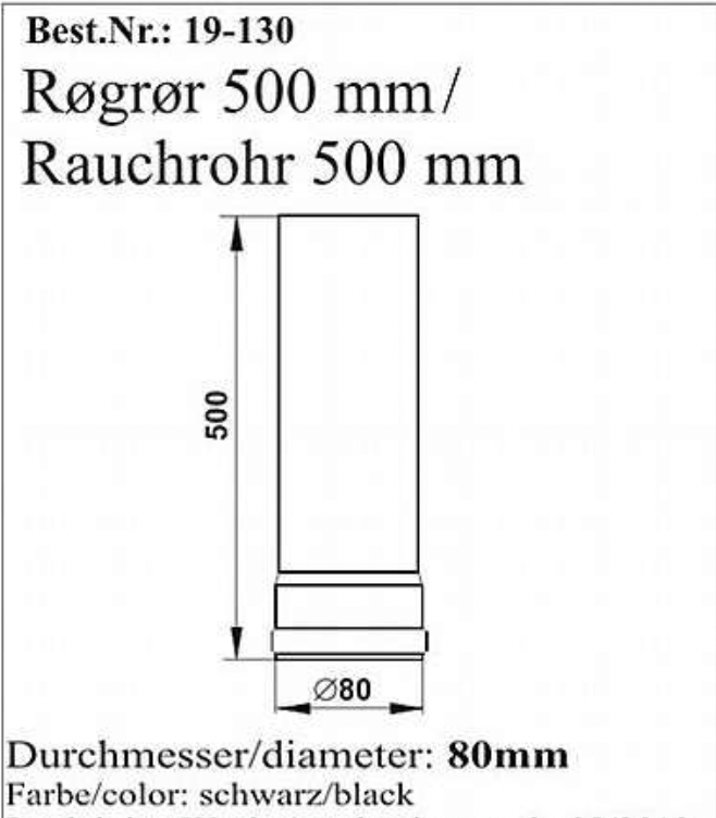 Lige Røgrør Ø80 mm