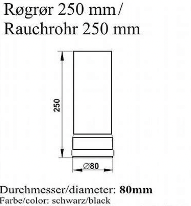 Lige Røgrør Ø80 mm